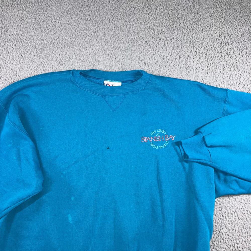 Vintage Hanes Classics Sweatshirt XL The Links Spanish Bay Pebble Beach Thrashed